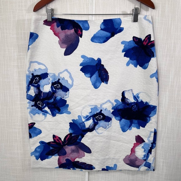 Banana Republic Celia Watercolor Floral Pencil Skirt Size 12 - Picture 1 of 10